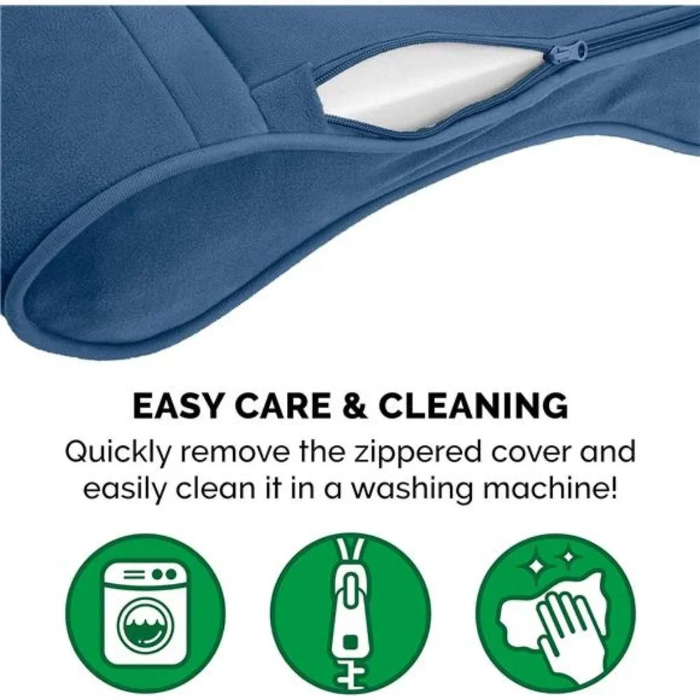 Microvelvet Luxe Lounger Supportive Orthopedic Foam Dog Bed - Stellar Blue